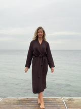 Muslin kåbe mørkebrun