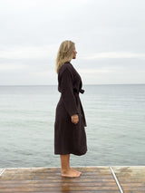 Muslin kåbe mørkebrun