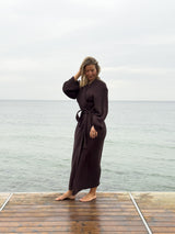 Muslin kåbe mørkebrun