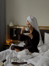 Muslin kåbe mørkebrun