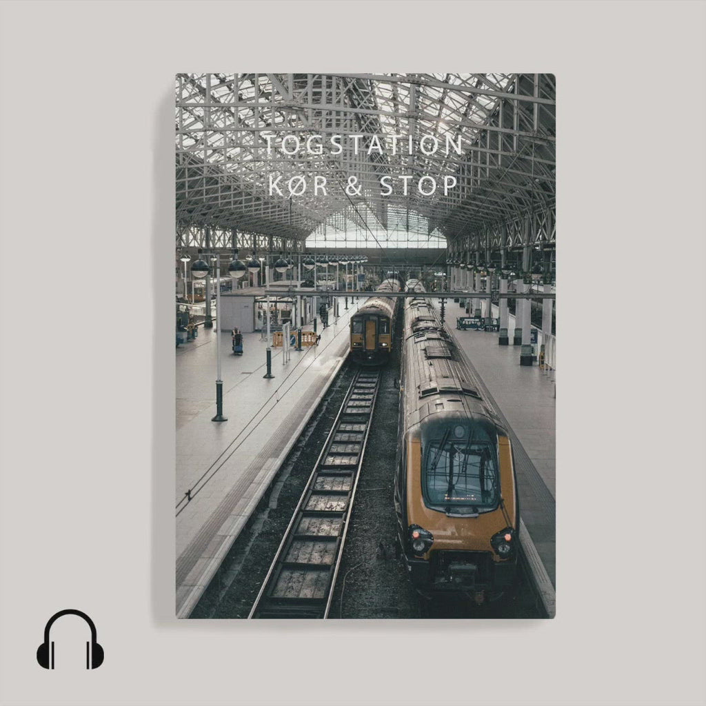 Videoen med en lydprøve og et billede af en togstation, der skal symbolisere, at dette er en lydmeditation, der øver dit fokus ved hjælp af en tog-metafor. 
