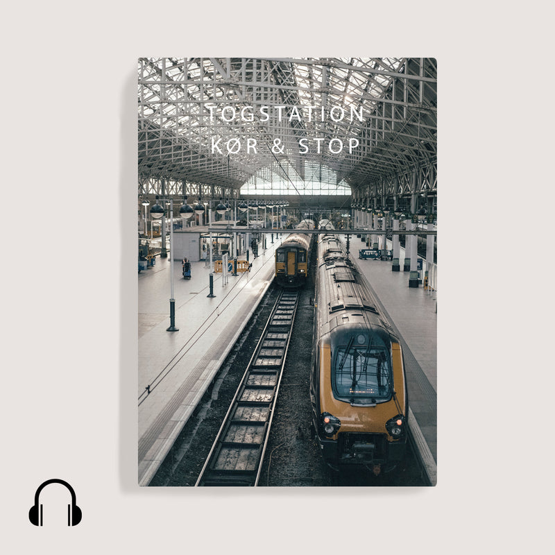 Billedet er en togstation, der skal symbolisere, at dette er en lydmeditation, der øver dit fokus ved hjælp af en tog-metafor.